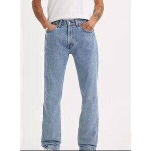 Levi’s 505 Regular Fit Straight Leg Blue Denim 34x36 Irregular Jeans NWT